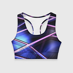 Топик спортивный женский Фиолетовая геометрическая абстракция, цвет: 3D-принт