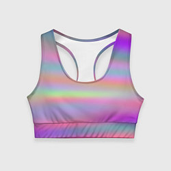 Топик спортивный женский Голографические неоновые полосы, цвет: 3D-принт