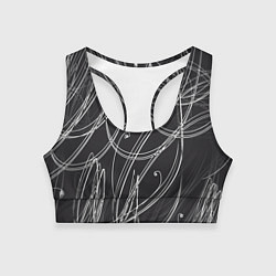 Топик спортивный женский Черно-белые завитки, цвет: 3D-принт