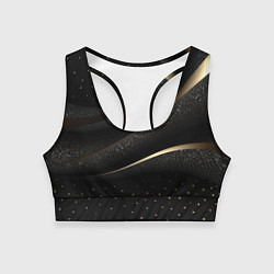 Топик спортивный женский Черный бархат и золото, цвет: 3D-принт