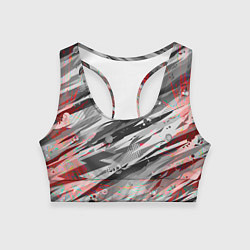 Топик спортивный женский Серые узоры, цвет: 3D-принт