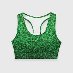 Топик спортивный женский Мелкая мозаика зелёный градиент, цвет: 3D-принт