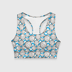 Топик спортивный женский Мячи волейбольные паттерн, цвет: 3D-принт