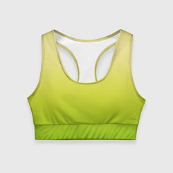 Топик спортивный женский Градиент лимонный жёлто-салатовый, цвет: 3D-принт