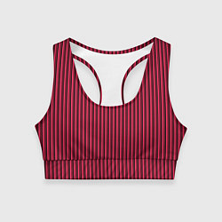 Топик спортивный женский Красно-розовый полосатый, цвет: 3D-принт