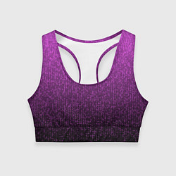 Топик спортивный женский Чёрно-сиреневый градиент мелкая мозаика, цвет: 3D-принт