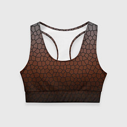 Топик спортивный женский Коричневый градиент мозаика, цвет: 3D-принт