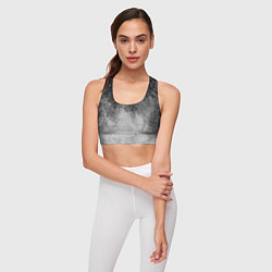 Топик спортивный женский Абстракция - серые чернила, цвет: 3D-принт — фото 2
