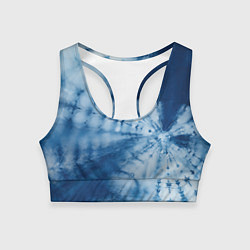 Топик спортивный женский Синяя абстракция паутина, цвет: 3D-принт