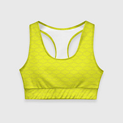 Топик спортивный женский Паттерн овалов на желтом, цвет: 3D-принт