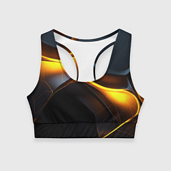 Топик спортивный женский Разлом черных плит и оранжевая лава, цвет: 3D-принт