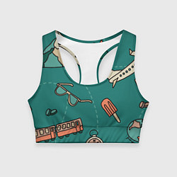 Женский спортивный топ Предметы для путешествий, транспорт