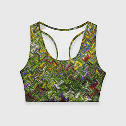 Топик спортивный женский Разноцветная абстракция, цвет: 3D-принт