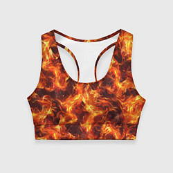 Топик спортивный женский Текстура элементаля огня, цвет: 3D-принт