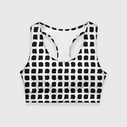 Топик спортивный женский Лаконичные мазки квадраты, цвет: 3D-принт