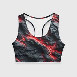 Женский спортивный топ Раскаленная лава на горных камнях