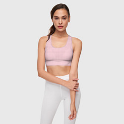 Топик спортивный женский Розовый паттерн клетка, цвет: 3D-принт — фото 2