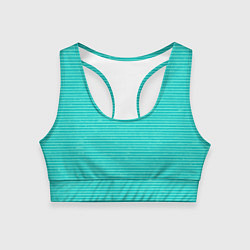Топик спортивный женский Ментоловый текстурированный в полоску, цвет: 3D-принт