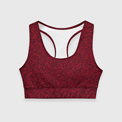 Топик спортивный женский Текстурированный красно-чёрный, цвет: 3D-принт