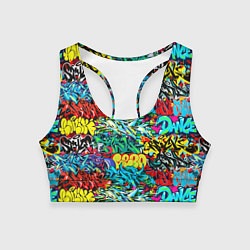 Топик спортивный женский Dance graffiti, цвет: 3D-принт
