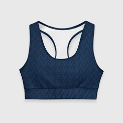 Топик спортивный женский Тёмный синий текстурированный однотонный, цвет: 3D-принт