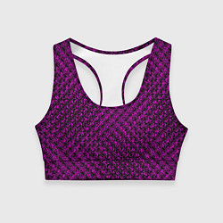 Топик спортивный женский Текстурированный фиолетовый, цвет: 3D-принт