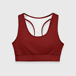 Топик спортивный женский Текстурированный тёмно-красный однотонный, цвет: 3D-принт