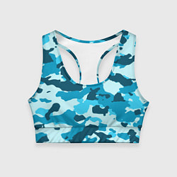 Женский спортивный топ Военная текстура камуфляжа