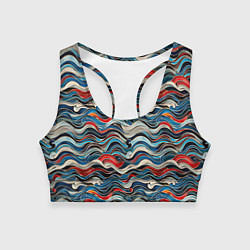 Женский спортивный топ Разноцветные абстрактные волны