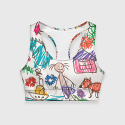 Женский спортивный топ Детский принт