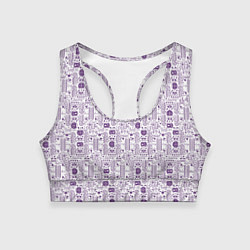 Топик спортивный женский Узоры и лица, цвет: 3D-принт