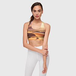 Топик спортивный женский Закат в жаркой пустыне, цвет: 3D-принт — фото 2