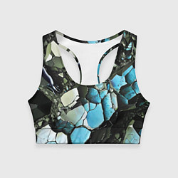 Женский спортивный топ Чёрно-синий камень