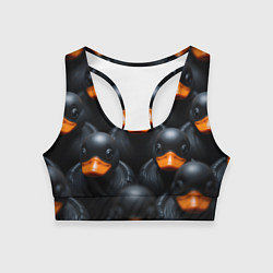 Топик спортивный женский Черные уточки, цвет: 3D-принт