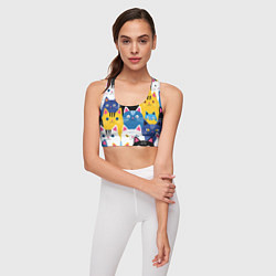 Топик спортивный женский Много цветных котиков, цвет: 3D-принт — фото 2