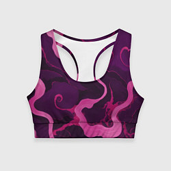 Топик спортивный женский Узоры фиолетового и розового цвета, цвет: 3D-принт