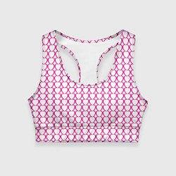 Женский спортивный топ Контурный паттерн соединённые сердца