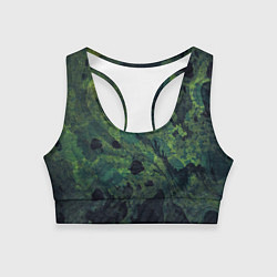 Топик спортивный женский Абстракция - green camouflage background, цвет: 3D-принт