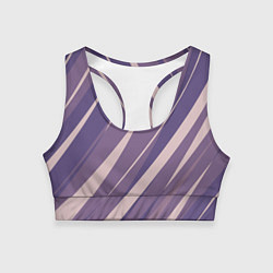 Топик спортивный женский Фиолетовый абстрактные полосы, цвет: 3D-принт
