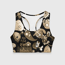 Женский спортивный топ Растения против зомби в бежевом цвете