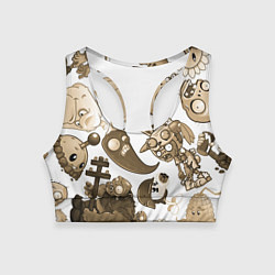 Женский спортивный топ Растения против зомби в бежевых тонах