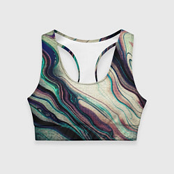 Топик спортивный женский Абстракция тёмные краски с текстурой, цвет: 3D-принт