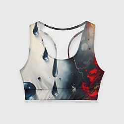 Женский спортивный топ Сюрреалистичная абстракция с каплями