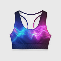 Женский спортивный топ Звуковая волна неоновый узор