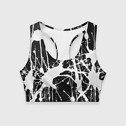 Женский спортивный топ Брызги белой краски