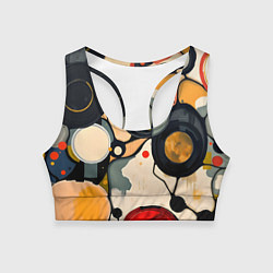 Женский спортивный топ Абстракция с кругами и краской