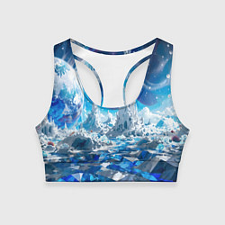 Женский спортивный топ Космический фантастический пейзаж