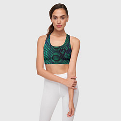 Топик спортивный женский Бирюзовая змеиная кожа, цвет: 3D-принт — фото 2