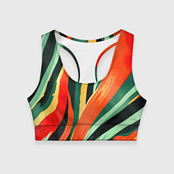 Женский спортивный топ Тропическая жаркая абстракция