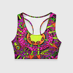 Женский спортивный топ Кислотные грибы оптические